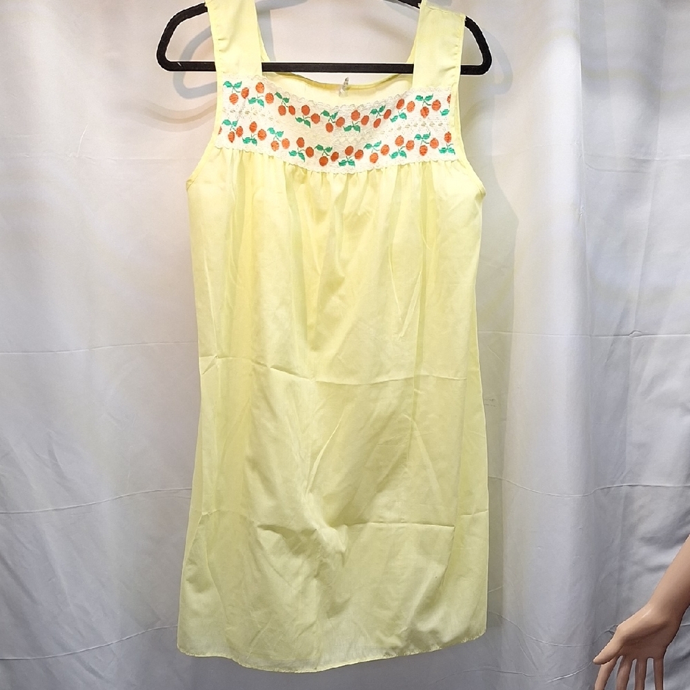 Beverly Yellow Nightgown with Red Accents